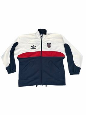 Vintage 2000 England Umbro Track Jacket Mens M 90s Y2K Soccer Full Zip